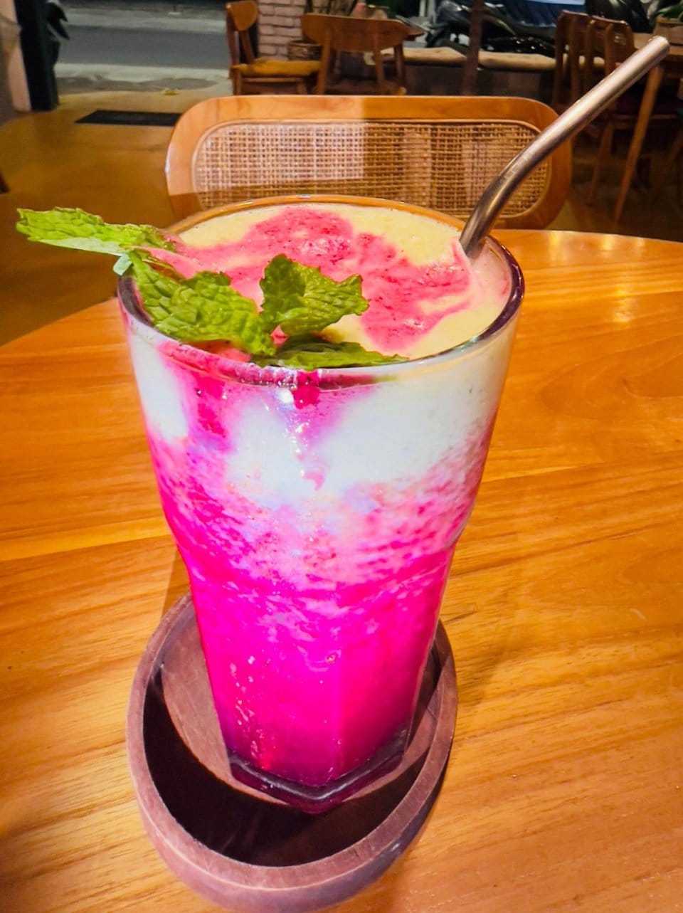 Energizing exotic kombucha drink at Slavic Roots Cafe in Berawa, Canggu, Bali