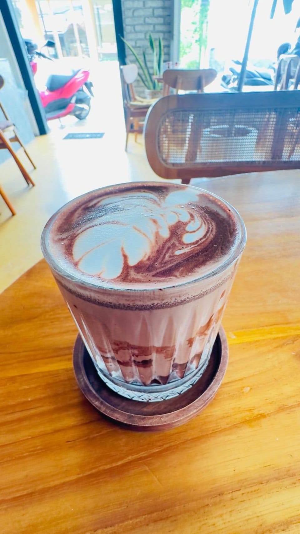 Raw cacao chocolate drink at Slavic Roots Cafe & Eatery in Berawa, Canggu, Bali