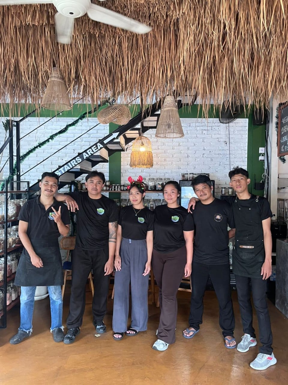 Slavic Roots Cafe Berawa team inside organic cafe in Canggu Bali