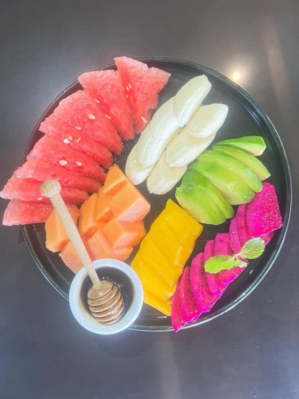 Fruit platter healthy breakfast at Slavic Roots Cafe in Berawa, Canggu, Bali